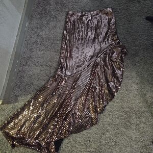 Glamorous Asymmetrical Sequin Skirt